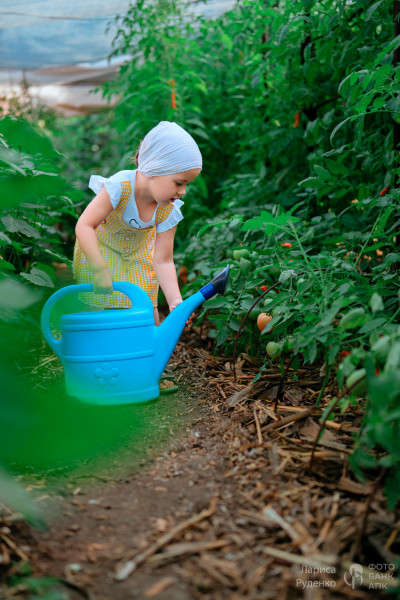 Маленькая девочка в природе и красоте сельской жизни