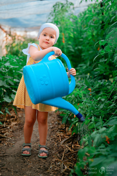 Маленькая девочка в природе и красоте сельской жизни
